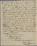 Letter to Gov. [Thomas Sim] Lee, Annapolis