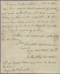 Letter to Gen. [Benjamin] Lincoln, Purisburgh [S. C.]