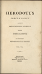 Holograph notes in a copy of Herodotus