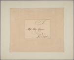 Letter to Miss Eliza Graeme, Philadelphia