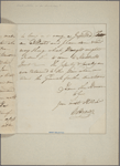 Letter to Col. [Nisbet] Balfour, Charlestown