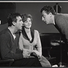 Anthony Franciosa, Geraldine Page and playwright Bertrand Castelli in rehearsal for the stage production The Umbrella