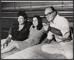 Michael Tolan, Rose Arrick and unidentified in the stage production Unlikely Heroes