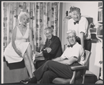 Jan Sterling, William Prince, Shepard Traube and Henry Denker in the stage production Venus at Large