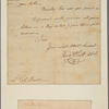 Letter to Lieut. Col. [Aaron] Burr, Comm'g the Advanced Posts, White Plains