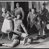 Joan Marshall, Bob Gothie, Conrad Janis, Edward Andrews, Cyril Ritchard and unidentified in the stage production A Visit to a Small Planet