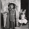Cyril Ritchard, Edward Andrews, Sibyl Bowan, Joan Marshall, Conrad Janis and unidentified in the stage production A Visit to a Small Planet