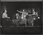 George C. Scott, unidentified others, Yvonne Mitchell and Muni Seroff in the stage production The Wall