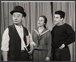 Eli Mintz, Barbara Dana and Joseph Ragno in the stage production A Worm in Horseradish