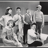 (Rear, L to R) Reva Rose, Bob Balaban, Skip Hinnant, Gary Burghoff, (front) Karen Johnson, and Bill Hinnant in the stage production You're a Good Man, Charlie Brown