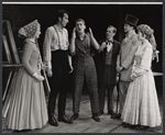 Joan Kibrig, Ralston Hill, Tom Noel, Barbara Woodell and unidentified in the stage production The Young Abe Lincoln