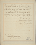 Letter to the Governor of Connecticut [Samuel Huntington, Hartford]