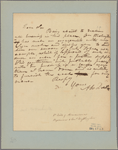 Letter to Mr. Causten, Baltimore