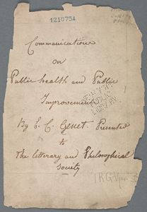Communications on public health and public improvements: Presented to the Litterary and Philosophical Society