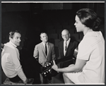 Corbett Monica, Ray Walston, director George Abbott, and Lee Lawson in rehearsal for the stage production Agatha Sue, I Love You