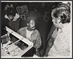 Melvin Van Peebles [center] and unidentified in rehearsal for the stage production Ain't Supposed to Die a Natural Death