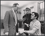 Vanya Franck, Terence Stamp and unidentified in rehearsal for the stage production Alfie