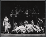 Ray Bolger (left) and cast members in the stage production All American