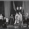 Richard Easton, Nancy Wickwire, Julian Miller, Will Geer, Larry Gates, William Smithers, Richard Waring, and Frederic Warriner in the stage production All's Well That Ends Well, Stratford, CT