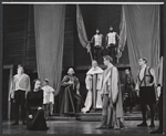 Richard Easton, Nancy Wickwire, Julian Miller, Will Geer, Larry Gates, William Smithers, Richard Waring, and Frederic Warriner in the stage production All's Well That Ends Well, Stratford, CT