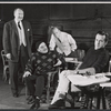 Albert Dekker, Herbert Berghof, director Jose Ferrer, and George C. Scott in rehearsal for the stage production The Andersonville Trial