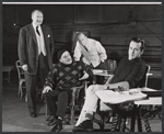 Albert Dekker, Herbert Berghof, director Jose Ferrer, and George C. Scott in rehearsal for the stage production The Andersonville Trial