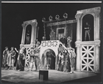 Rex Robbins, Eugene Troobnick, Ted Graeber [center] and ensemble in the American Shakespeare production of Androcles and the Lion