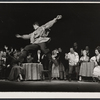 Jack Dabdoub [at right in white shirt] Constance Towers and Irra Petina and ensemble in the stage production Anya