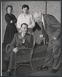Maurice Evans (seated) and unidentified cast members in rehearsal for the stage production The Apple Cart