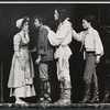 Unidentified actress and actor, Raul Julia, and Kathleen Widdoes in the New York Shakespeare Festival stage production As You Like It