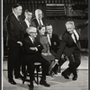 Bert Wheeler [sitting], Hal Le Roy [dancing] and unidentified others in publicity for stage production Autumn's Here