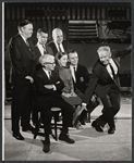 Bert Wheeler [sitting], Hal Le Roy [dancing] and unidentified others in publicity for stage production Autumn's Here