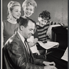 Arnold Goland(?), Carol Glade, Joleen Fodor, and Elmarie Wendel in rehearsal for the stage production Babes in the Wood