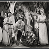 Publicity photo of (clockwise from left) Ruth Buzzi, Danny Carroll, Richard Charles Hoh, Carol Glade, Don Stewart, Joleen Fodor, Elmarie Wendel, and Kenneth McMillan in the stage production Babes in the Wood