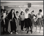 Antonia Rey, Chita Rivera, and dancers in rehearsal for the stage production Bajour