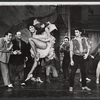 Chita Rivera, Gus Trikonis, and male dancers in the stage production Bajour