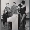 Composer Ray Jessel, Inga Svenson, Fritz Weaver, and unidentified cast members in rehearsal for the stage production Baker Street