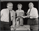 George Voskovec, Betty Field, and Ed Begley during rehearsal for the stage production Banderol