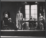 William Bogert (2nd from left), Ed Begley (center), and unidentified actors in the stage production Banderol