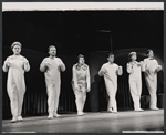 Nancy Haywood, James Costigan, Kaye Ballard, Richard Hayes, Allyn Ann McLerie, and Burt Convy in the stage production The Beast in Me