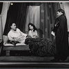 Anthony Quinn, unidentified actress, and Laurence Olivier in the stage production Becket
