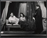 Anthony Quinn, unidentified actress, and Laurence Olivier in the stage production Becket