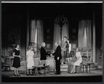 Leora Dana, Mary Grace Canfield, Fernand Gravet, George Coulouris, Laurence Luckinbill, Carol Booth, and Arlene Francis in the stage production Beekman Place
