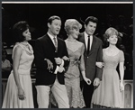 Barbara McNair, Johnny Harmon, Gretchen Wyler, John Raitt, and Florence Henderson performing in the "Lyrics by Oscar Hammerstein" episode on the TV variety series The Bell Telephone Hour