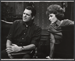 Unidentified man and guest hostess Maureen O'Hara in rehearsal for the "Christmas Celebration" episode of The Bell Telephone Hour [December 22, 1964]