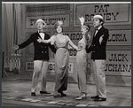 Donald O'Connor, Shani Wallis [left] and Anthony Newley [right] in the television production The Bell Telephone Hour