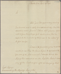 Letter to Capt. [John] Colpoys [Orpheus Frigate, off Charleston]