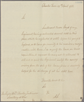 Letter to Charles Jenkinson, Secretary at War [London]