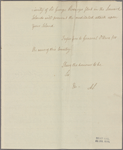 Letter to Brig. Gen. [Archibald] Campbell, Lt. Governor of Jamaica