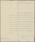 Letter to Colonel De Benning [Friedrich von Benning], Commanding on James Island